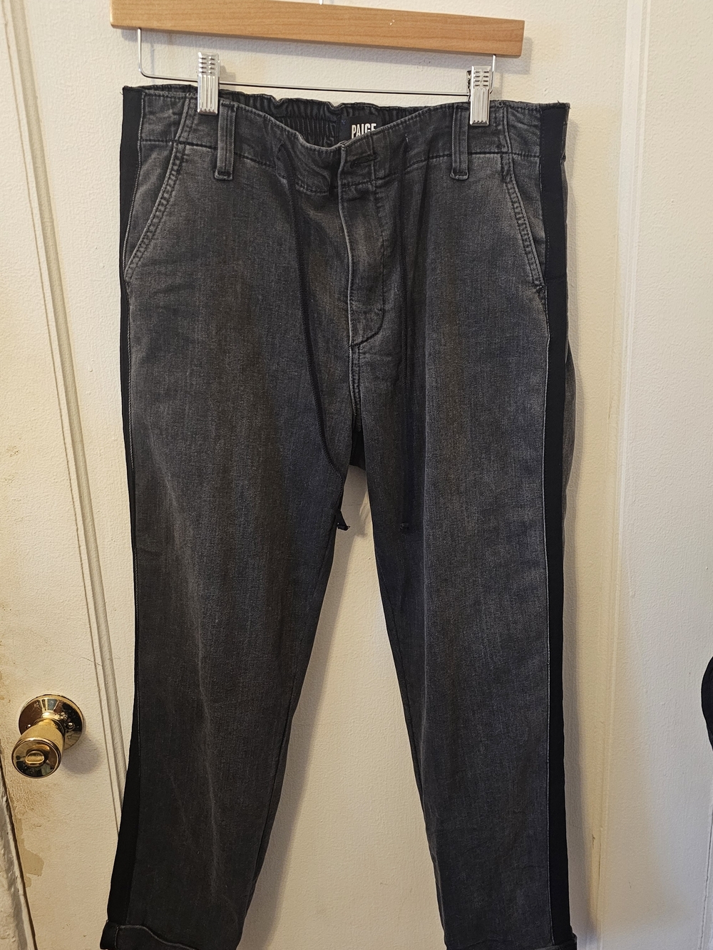 PAIGE Black Gray Two-Tone Jeans